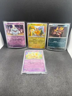 Pokemon Costco Paldean Fates Promo Cards Pikachu Fidough Greavard Maschiff - Image 1