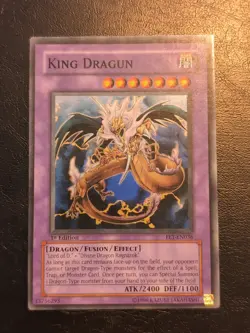 Yu-Gi-Oh! SUPER RARE HOLO CARD KING DRAGUN FET-EN036 1ST LP - Image 1