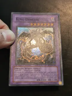 Yu-Gi-Oh! SUPER RARE HOLO CARD KING DRAGUN FET-EN036 1ST LP - Image 2