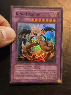 Yu-Gi-Oh! SUPER RARE HOLO CARD KING DRAGUN FET-EN036 1ST LP - Image 3