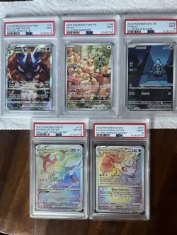 5 Card PSA Graded Pokemon Card Lot Great Value Illustration Rares Full Arts 9-8 - Image 1