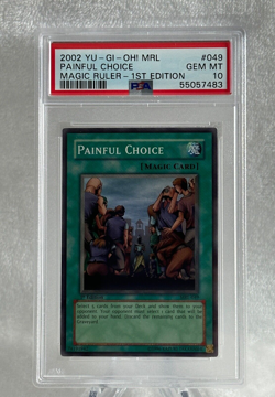 2002 YUGIOH Painful Choice MRL-049 1st Edition PSA 10 GEM MINT Super Rare! - Image 1