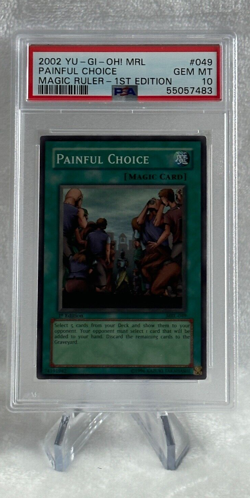 2002 YUGIOH Painful Choice MRL-049 1st Edition PSA 10 GEM MINT Super Rare! - Image 4