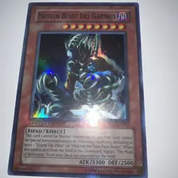 YuGiOh - MASKED BEAST DES GARDIUS TAEV-ENSE1 Super Rare Limited Edition LP - Image 2