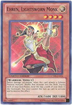 Yu-Gi-Oh Card - CT08-EN016 - EHREN, LIGHTSWORN MONK (super rare holo) - NM/Mint - Image 1