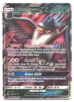 Honchkrow GX - 109/214 - Unbroken Bonds - Holo - Pokemon Card - NM - Image 1
