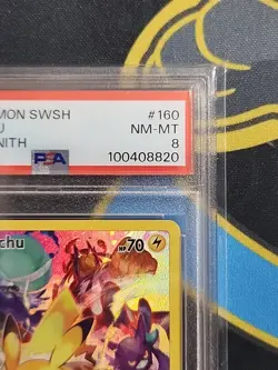 Pokemon Pikachu TCG Full Art Secret Rare Holo Card 160/159 Crown Zenith PSA 8 - Image 3