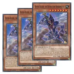 Buster Blader the Destruction Swordmaster x 3 - 1st Edition LP - Plus Free Holo - Image 1