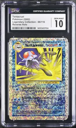 Pokemon Legendary Collection Reverse Holo Tentacruel #66/110 CGC 10 GEM MINT - Image 1
