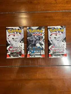Pokemon TCG: Scarlet and Violet Black Bolt White Flare Booster Pack Bundle (3x) - Image 1