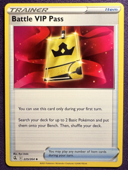 Battle VIP Pass - 225/264 - Fusion Strike - Uncommon - Pokemon (NM) - Image 1