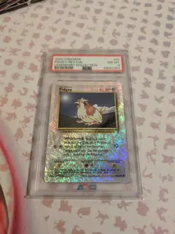 2002 POKEMON LEGENDARY COLLECTION #85 PIDGEY-REVERSE FOIL PSA 8 - Image 2