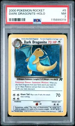 Dark Dragonite Holo 5/82 PSA 7 - 2000 Pokemon Team Rocket - Near Mint!!! - Image 1