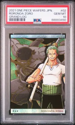 PSA10 No.10 02 SR Roronoa Zoro One Piece Wafers Card BANDAI Graded Item Excellen - Image 1