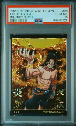 PSA10 No.7 20 SR Portgas D. Ace One Piece Wafers Card BANDAI Item Excellent Con - Image 1
