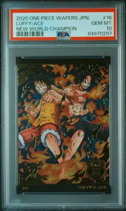 PSA10 No.4 16 R Luffy Ace One Piece Wafers Card BANDAI Graded Item Excellent Con - Image 1