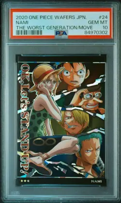 PSA10 No.5 24 SR Nami One Piece Wafers Card BANDAI Graded Item Excellent Conditi - Image 1