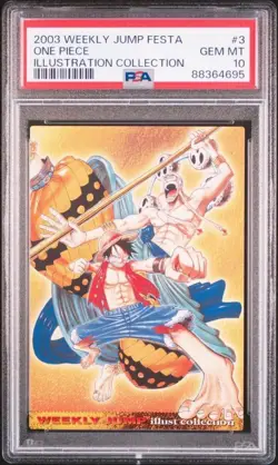 PSA10 No.3 One Piece Luffy VS Eneru Jump Festa 2004 Illustration Collection Card - Image 1