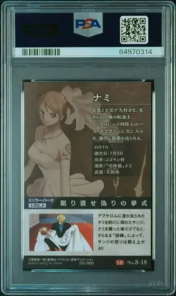 PSA10 No.8 18 SR Nami One Piece Wafers Card BANDAI Item Excellent Condition - Image 2