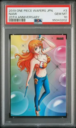 PSA10 No.3 Nami 20th Anniversary One Piece Wafers Card BANDAI Item Excellent Co - Image 1