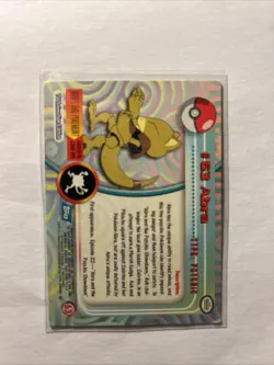 #63 Abra 1999 Topps Pokemon Card TV Animation Edition Series 1 Blue Logo - Image 2