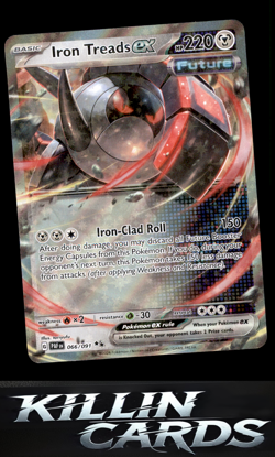 Iron Treads ex 066/091 Pokemon Double Rare SV: Paldean Fates Card NM - Image 1
