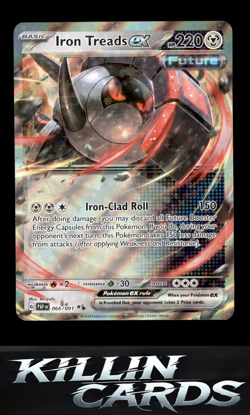 Iron Treads ex 066/091 Pokemon Double Rare SV: Paldean Fates Card NM - Image 1