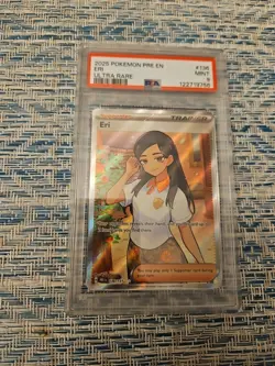 2025 Pokemon Eri Trainer Ultra Rare Card #136 PSA NM-MT 8 - Image 1