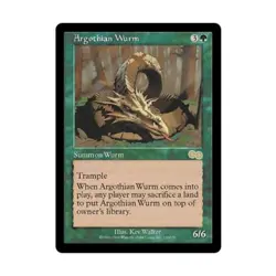 WOTC MtG Urza's Saga Argothian Wurm (R) EX - Image 1
