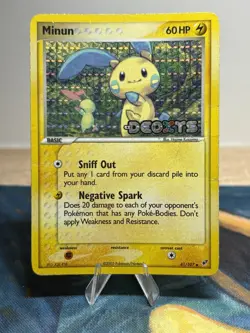 Minun 41/107 Reverse Holo Foil EX Deoxys Set Stamped 2005 Pokemon Card - Image 1