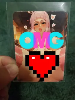 RARE PINK HAIR SEXY WAIFU CUSTOM ANIME CARD - Image 1
