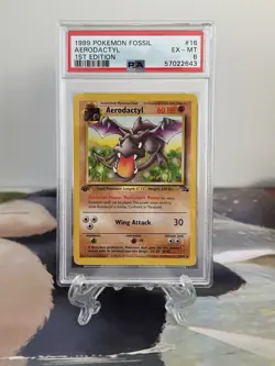 Pokemon Card 1st Edition Aerodactyl - Fossil Set 16/62 - PSA 6 EX-MT - Non Holo - Image 1