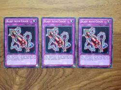 YuGiOh 3 x SDOK-EN035 Blast with Chain 1st Edition .Free Postage - Image 3