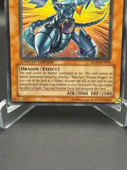 Blue-Eyes Shining Dragon MOV-EN001 - Super Rare - Yu-Gi-Oh! Limited Vintage Card - Image 3