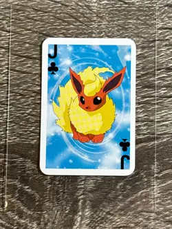 1999 Pokemon Flareon Playing Card Jack of Clubs Nintendo Rare VG Collectible - Image 1