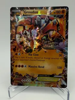 Pokemon Groudon EX Primal Clash 85/160 Holo Ultra Rare Near Mint Card - Image 2