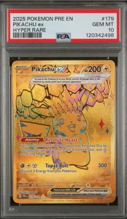 2025 Pokemon Pre En-prismatic Evolutions 179 Pikachu Ex Hyper Rare PSA 10 - Image 1