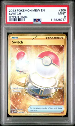 2023 POKEMON MEW EN-151 HYPER RARE #206 SWITCH PSA 9 - Image 1