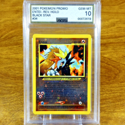 Pokemon Black Star Promo Reverse Holo Entei 34 AGS Gem-MT 10 2001 Mint WOTC - Image 1