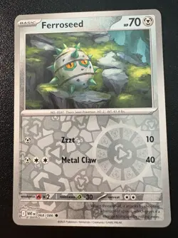 Ferroseed - 068/086 - Reverse Holo - Pokemon White Flare ENG - Image 1