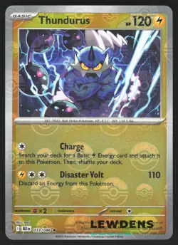Thundurus - 033/086 - POKE BALL Reverse Holo - Black Bolt - Pokemon Card - Image 1