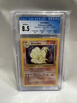 1999 Ninetales Base Set Unlimited Holo 12/102 Pokemon Card CGC 8.5 NM Mint+ - Image 1