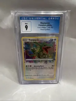 2020 Rayquaza Vivid Voltage 138/185 Amazing Rare Pokemon Card CGC 9 Mint - Image 1