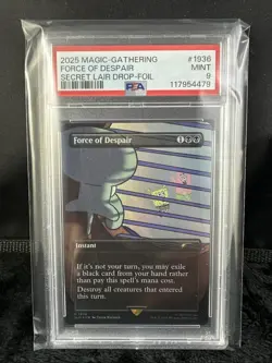 2025 MTG SECRET LAIR X SPONGEBOB - FORCE OF DESPAIR FOIL #1936 PSA 9 MINT - Image 1