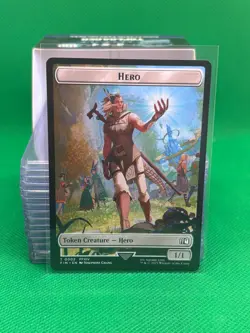 Hero 2 / Wizard 14 Final Fantasy Token (FIN) MTG Regular NM - Image 2