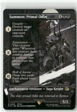 Summon: Primal Odin Borderless - FINAL FANTASY MTG NM - Image 1