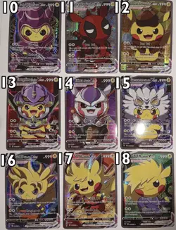 Pokemon Fan Art: Custom Pikachu Set (55 Cards Included, 10 Cards 1 of 1 print) - Image 5
