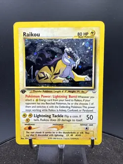 Raikou 13/64 - 1st Edition Holo Rare - Neo Revelation Set - Pokemon TCG Card - Image 1