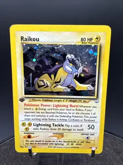 Raikou 13/64 - 1st Edition Holo Rare - Neo Revelation Set - Pokemon TCG Card - Image 2
