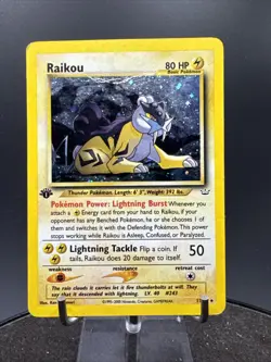 Raikou 13/64 - 1st Edition Holo Rare - Neo Revelation Set - Pokemon TCG Card - Image 3